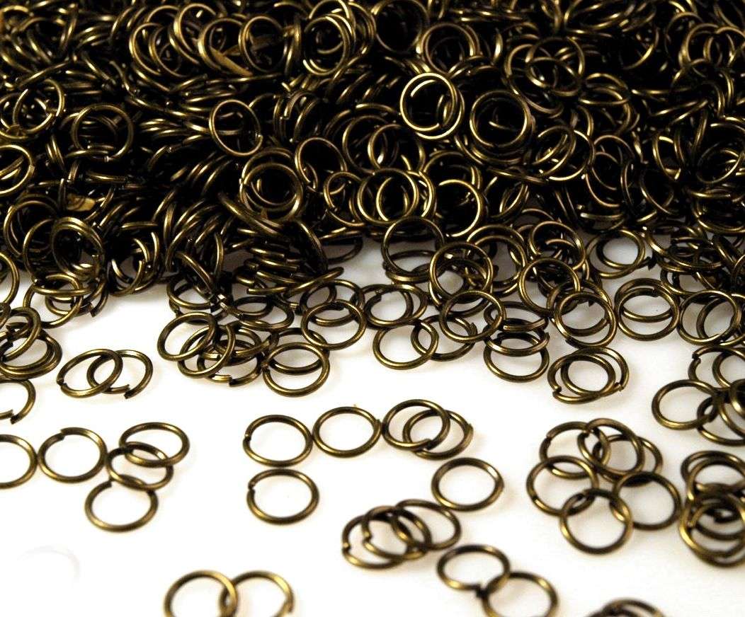 Spojovací kroužek průměr 8mm - kov, staromosaz, vintage, výroba šperků,