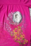 Růžová - ručně dekorované tričko s dlouhým rukávem a santoro dívkou velikost 158/164