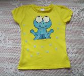 Žluté tričko s modrou žábou  kr. 122