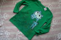 Hroch 2. zelené bavlněné tričko s dlouhým rukávem velikost 104 - ručně malované