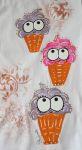 Více fialové Veselé zmrzlinky - bílé bavlněné tričko s krátkým rukávem a vrstveným efektem - velikost 128