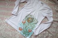 Santoro mořská panna aplikace na bílém bavlněném tričku s dlouhým rukávem velikost 128