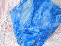 Hedvábný šátek modrý 74 x 74cm - ručně malovaný