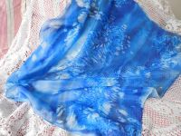 Hedvábný šátek modrý 74 x 74cm - ručně malovaný