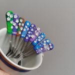  Bílé květy- mocca lžičky