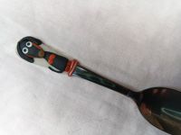 Černý jezevčík s pálením modelovaný na krátké mocca lžičce vhodný do nízkého šálku. Délka lžičky 11cm