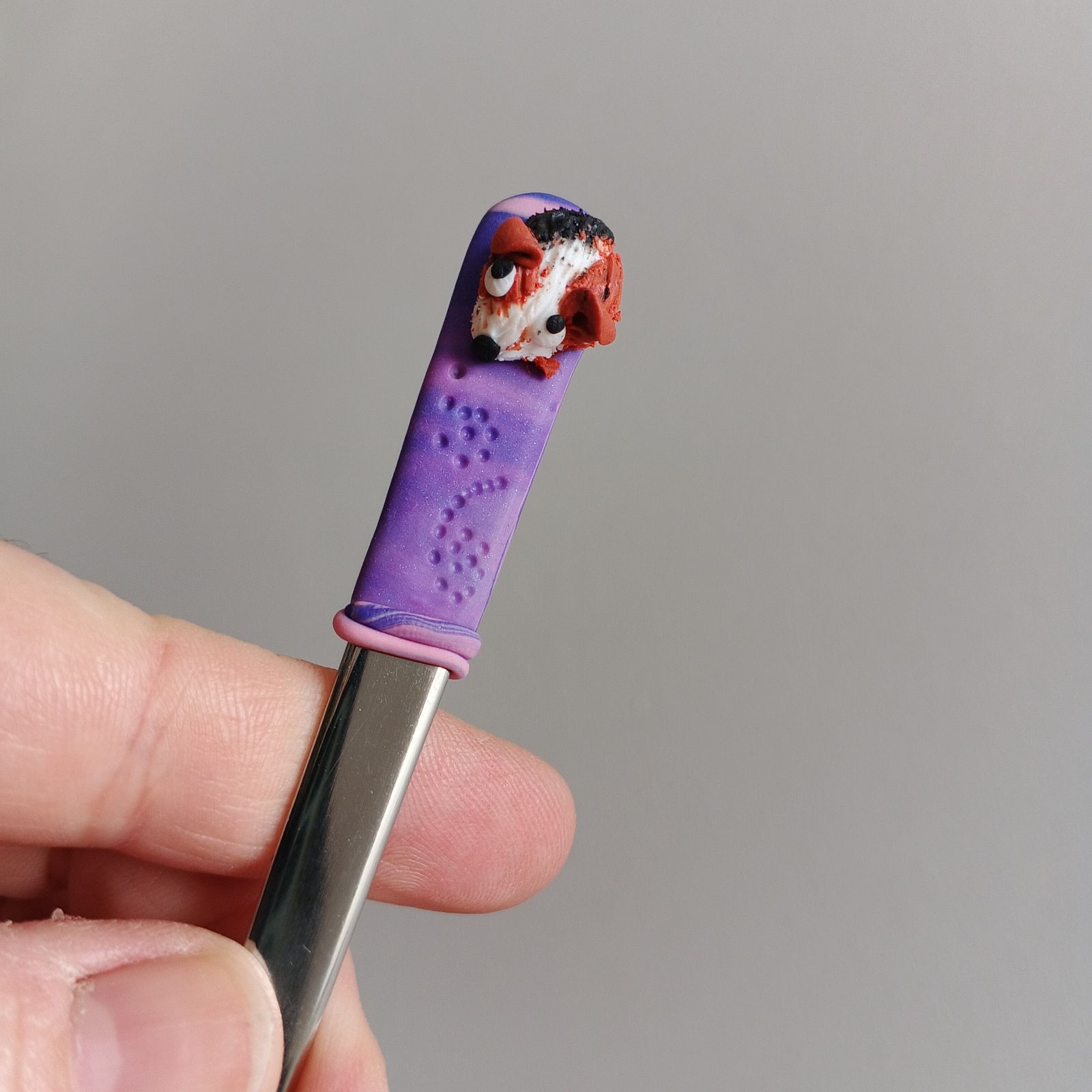 čaj. 1 Veselá čajová lžička s modelovaným morčátkem - každé morčátko je jedinečné.