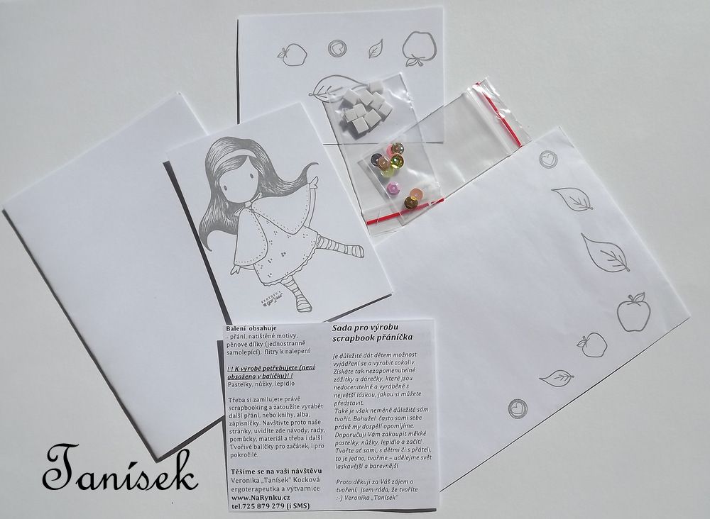 Santoro Gorjuss panenka Sněhurka - Sada na papírové tvoření přání- cardmaking, práce s papírem, vhodné pro školy, školy, družiny, oslavy, páry, workshop Veronika "Tanísek" Kocková