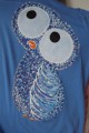 Veselá moudrá sova sovička - modré tričko 100% bavlna - ručně malovaná - velikost 2XL ( XXL ) Veronika "Tanísek" Kocková
