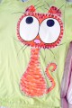 Roztomilý tygr kočka - 100% bavlněné zelené tričko ručně malované s krátkým rukávem - velikost L Veronika "Tanísek" Kocková