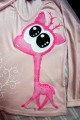 Růžový jelen na růžovém 100% bavlněném tričku s dlouhým rukávem - ručně malovaný - velikost L Veronika "Tanísek" Kocková