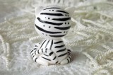 Mutipoň černobílý fimo - kočka kočička tygr - ručně modelovaný a malovaný pro radost, pro štěstí Do dlaně Veronika "Tanísek" Kocková