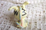 Mutipoň pastelově žlutý fimo osel zebra ručně modelovaný a malovaný pro radost, pro štěstí Do dlaně Veronika "Tanísek" Kocková