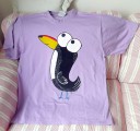 Tukan ručně namalovaný - fialové 100% bavlněné tričko - krátký rukáv Veronika "Tanísek" Kocková