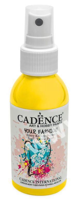 Žlutá citronová - Cadence - barevný sprej na textil - Your fashion - 100ml - vhodné pro práci se šablonami (šablonou), šablonování