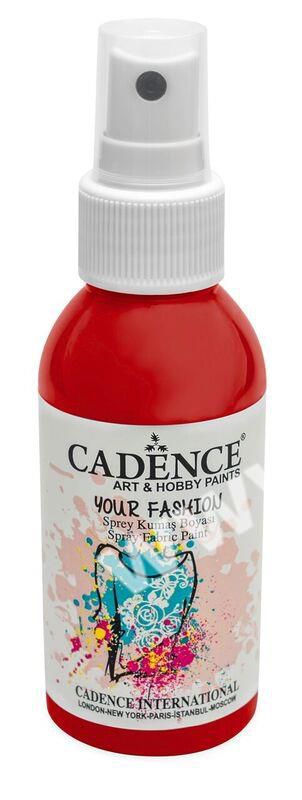 Červená - Cadence - barevný sprej na textil - Your fashion - 100ml - vhodné pro práci se šablonami (šablonou), šablonování