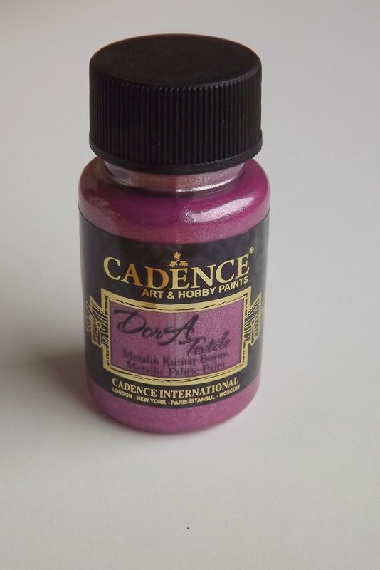 Cyclamen - cyklamenová - růžová metalická barva na textil - Cadence DorA - zdravotně nezávadná, 50ml