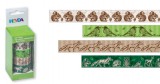 Sada papírových washi pásek s kovovým oddělovačem ve funkční krabičce - pro tvorbu scrapbooking, cardmaking, koláže, dekorování šesitů, alb, přání - veverky, ptáci, ptáčci, lišky, srnky, laně, žaludy, hnědá, zelená, přírodní, nature