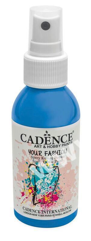 Světle modrá - Cadence - barevný sprej na textil - Your fashion - 100ml - vhodné pro práci se šablonami (šablonou), šablonování