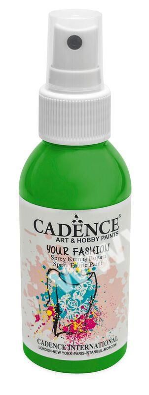 Zelená - Cadence - barevný sprej na textil - Your fashion - 100ml - vhodné pro práci se šablonami (šablonou), šablonování