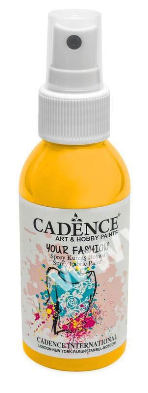 Žlutá - Cadence - barevný sprej na textil - Your fashion - 100ml - vhodné pro práci se šablonami (šablonou), šablonování