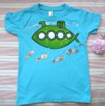 Zelená ponorka velikost 110 - tyrkysové tričko s krátkým rukávem Veronika "Tanísek" Kocková