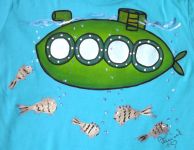 Zelená ponorka velikost 122 - tyrkysové tričko s krátkým rukávem Veronika "Tanísek" Kocková