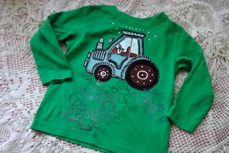 Traktor 98 zelený- zelené triko s dlouhým rukávem Veronika "Tanísek" Kocková