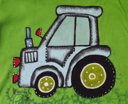 Modrý traktor na zeleném tričku Adler 110 Veronika "Tanísek" Kocková