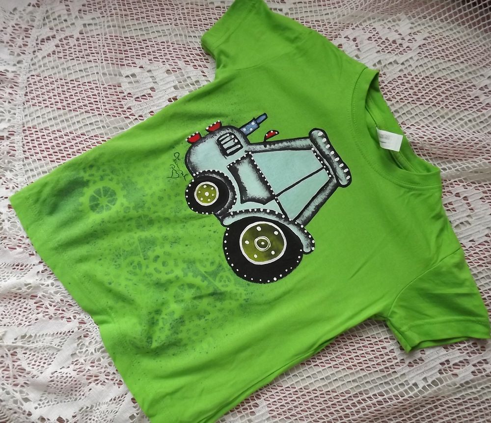 Zelené tričko s modrým traktorem 122 Adler Veronika "Tanísek" Kocková
