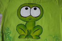 ručně malované tričko se zelenou žábou velikost 134